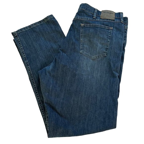 Wrangler Authentics Men's Big & Tall Relaxed Fit Jean, Dark Stonewash Flex, 52W X 30L